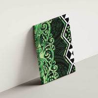 Green Aotearoa Canvas Wall Art Taniko Motifs With Paua Shell Kowhaiwhai LT14 - Polynesian Pride