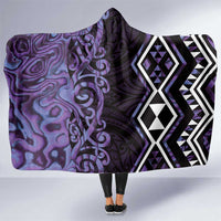 Purple Aotearoa Hooded Blanket Taniko Motifs With Paua Shell Kowhaiwhai LT14 One Size Purple - Polynesian Pride