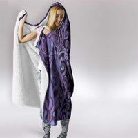 Purple Aotearoa Hooded Blanket Taniko Motifs With Paua Shell Kowhaiwhai LT14 - Polynesian Pride