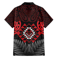 Aotearoa Kiwi Taniko Family Matching Off The Shoulder Long Sleeve Dress and Hawaiian Shirt Silver Fern With Maori Koru Pattern LT14 - Polynesian Pride