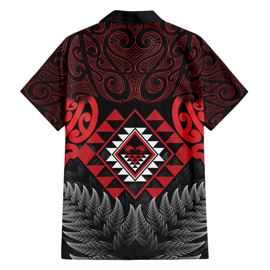 Aotearoa Kiwi Taniko Family Matching Off Shoulder Maxi Dress and Hawaiian Shirt Silver Fern With Maori Koru Pattern LT14 - Polynesian Pride