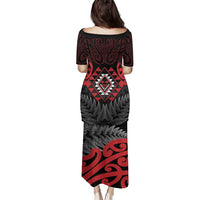 Aotearoa Kiwi Taniko Family Matching Puletasi and Hawaiian Shirt Silver Fern With Maori Koru Pattern LT14 - Polynesian Pride