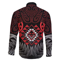 Aotearoa Kiwi Taniko Family Matching Short Sleeve Bodycon Dress and Hawaiian Shirt Silver Fern With Maori Koru Pattern LT14 - Polynesian Pride