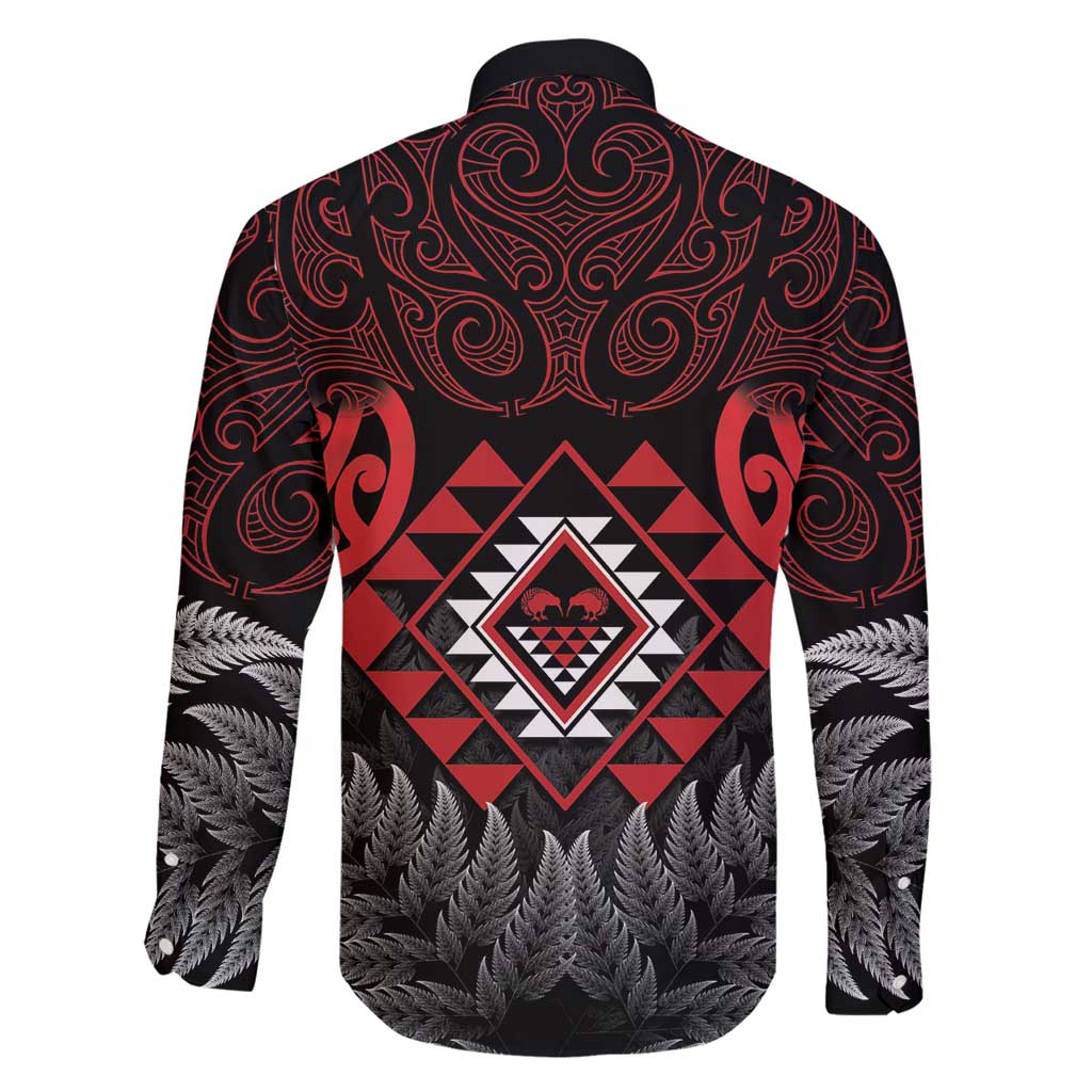 Aotearoa Kiwi Taniko Family Matching Summer Maxi Dress and Hawaiian Shirt Silver Fern With Maori Koru Pattern LT14 - Polynesian Pride