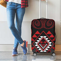 Aotearoa Kiwi Taniko Luggage Cover Silver Fern With Maori Koru Pattern LT14 - Polynesian Pride