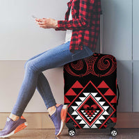 Aotearoa Kiwi Taniko Luggage Cover Silver Fern With Maori Koru Pattern LT14 - Polynesian Pride
