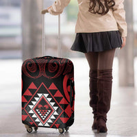 Aotearoa Kiwi Taniko Luggage Cover Silver Fern With Maori Koru Pattern LT14 - Polynesian Pride