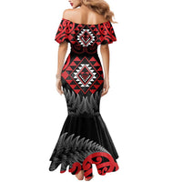 Aotearoa Kiwi Taniko Mermaid Dress Silver Fern With Maori Koru Pattern LT14 - Polynesian Pride