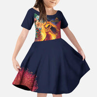 Hawaii Kilauea Big Islands Family Matching Mermaid Dress and Hawaiian Shirt Pele Goddess With Tropical Flowers LT14 Daughter's Dress Art - Polynesian Pride