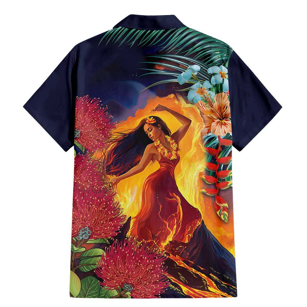 Hawaii Kilauea Big Islands Family Matching Mermaid Dress and Hawaiian Shirt Pele Goddess With Tropical Flowers LT14 - Polynesian Pride