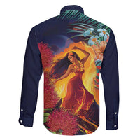 Hawaii Kilauea Big Islands Family Matching Puletasi and Hawaiian Shirt Pele Goddess With Tropical Flowers LT14 - Polynesian Pride
