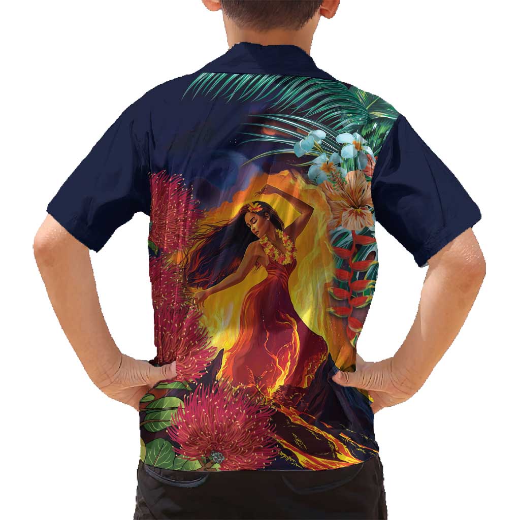 Hawaii Kilauea Big Islands Family Matching Tank Maxi Dress and Hawaiian Shirt Pele Goddess With Tropical Flowers LT14 - Polynesian Pride