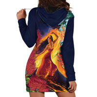Hawaii Kilauea Big Islands Hoodie Dress Pele Goddess With Tropical Flowers LT14 - Polynesian Pride