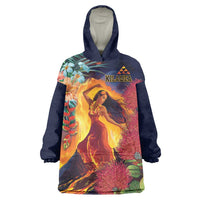 Hawaii Kilauea Big Islands Wearable Blanket Hoodie Pele Goddess With Tropical Flowers LT14 One Size Art - Polynesian Pride