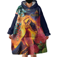 Hawaii Kilauea Big Islands Wearable Blanket Hoodie Pele Goddess With Tropical Flowers LT14 - Polynesian Pride