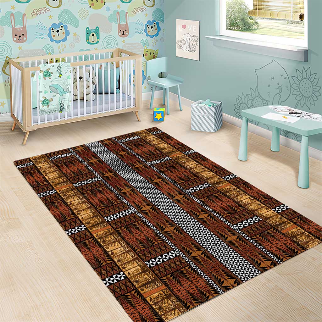 Malo e Lelei Tonga Area Rug Tongan Ngatu Tapa Cloth - Polynesian Pride