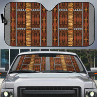 Malo e Lelei Tonga Auto Sun Shade Tongan Ngatu Tapa Cloth LT14 Orange - Polynesian Pride