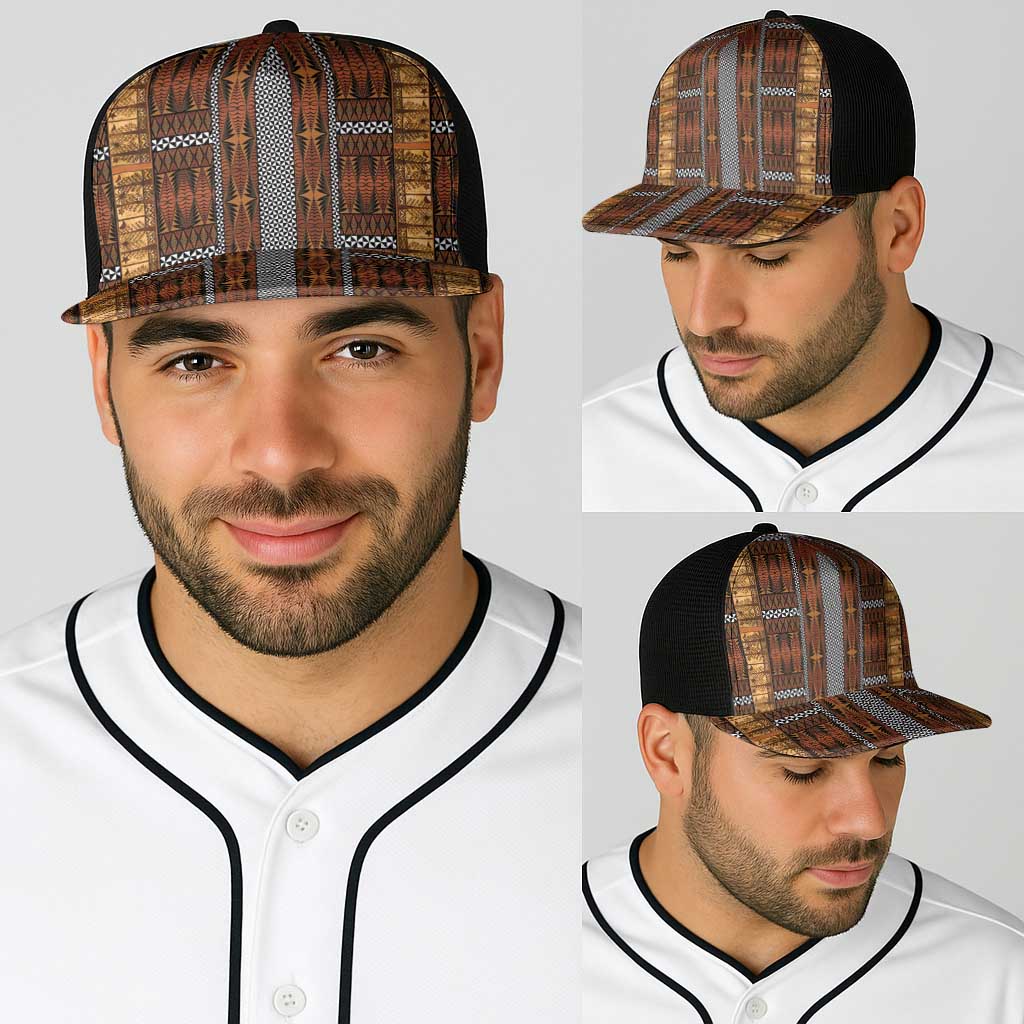Malo e Lelei Tonga Baseball Net Cap Tongan Ngatu Tapa Cloth - Polynesian Pride