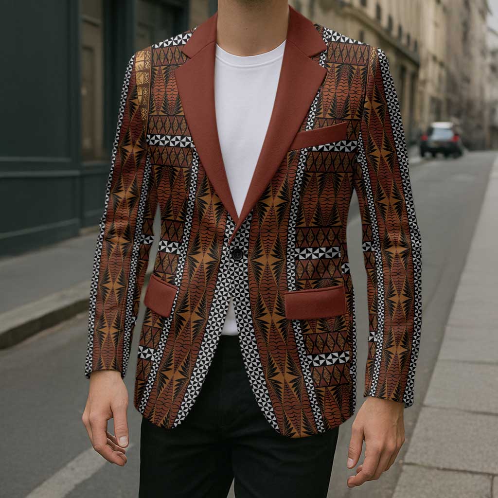 Malo e Lelei Tonga Blazer Tongan Ngatu Tapa Cloth - Polynesian Pride