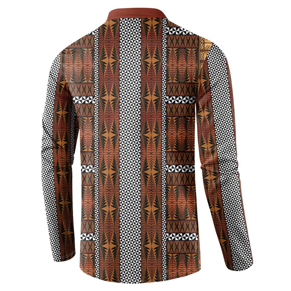 Malo e Lelei Tonga Button Sweatshirt Tongan Ngatu Tapa Cloth - Polynesian Pride