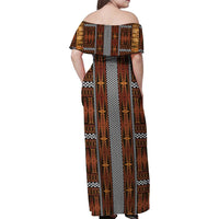 Malo e Lelei Tonga Family Matching Off Shoulder Maxi Dress and Hawaiian Shirt Tongan Ngatu Tapa Cloth LT14 - Polynesian Pride