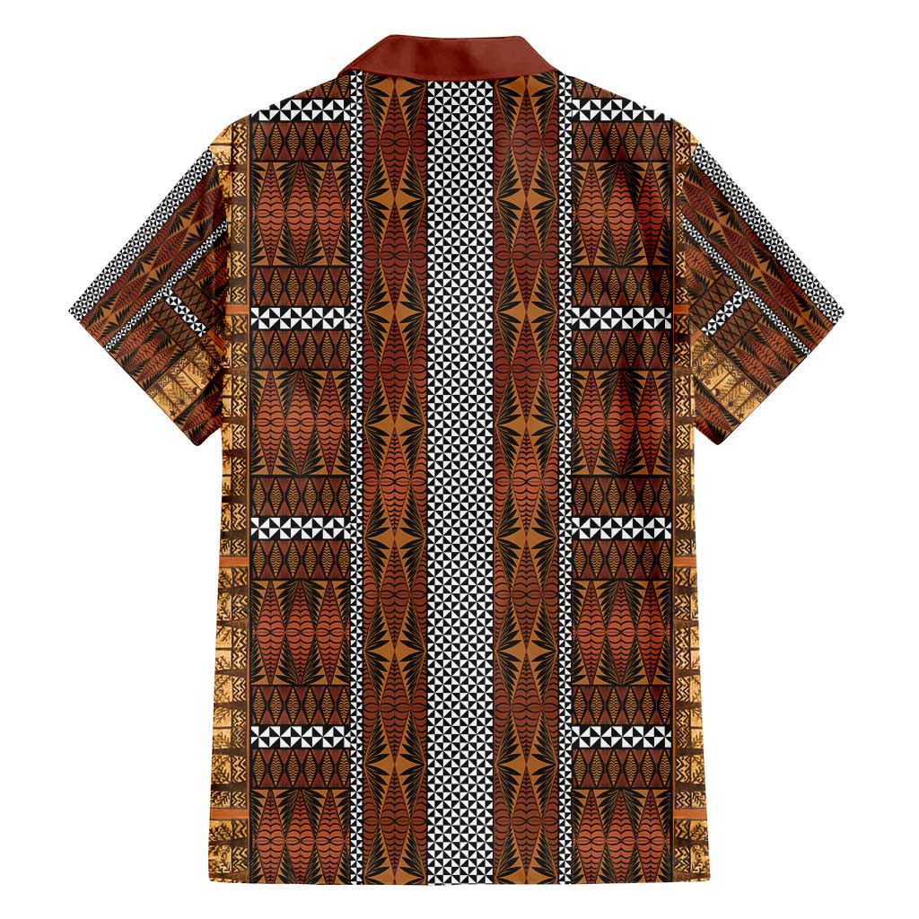 Malo e Lelei Tonga Family Matching Off Shoulder Short Dress and Hawaiian Shirt Tongan Ngatu Tapa Cloth LT14 - Polynesian Pride