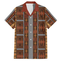 Malo e Lelei Tonga Family Matching Puletasi and Hawaiian Shirt Tongan Ngatu Tapa Cloth LT14 Dad's Shirt - Short Sleeve Orange - Polynesian Pride