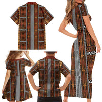 Malo e Lelei Tonga Family Matching Short Sleeve Bodycon Dress and Hawaiian Shirt Tongan Ngatu Tapa Cloth LT14 - Polynesian Pride