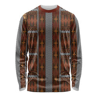 Malo e Lelei Tonga Long Sleeve Shirt Tongan Ngatu Tapa Cloth LT14 Unisex Orange - Polynesian Pride