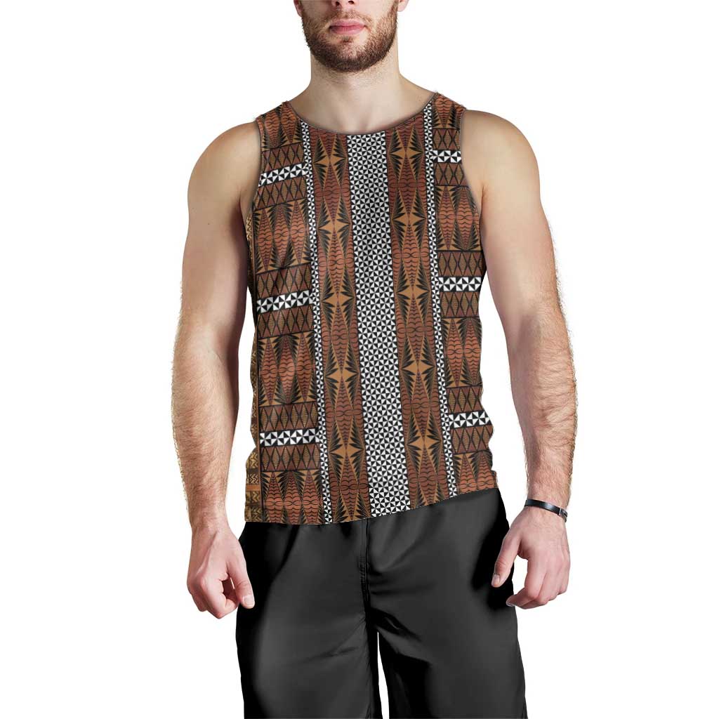 Malo e Lelei Tonga Men Tank Top Tongan Ngatu Tapa Cloth LT14 - Polynesian Pride