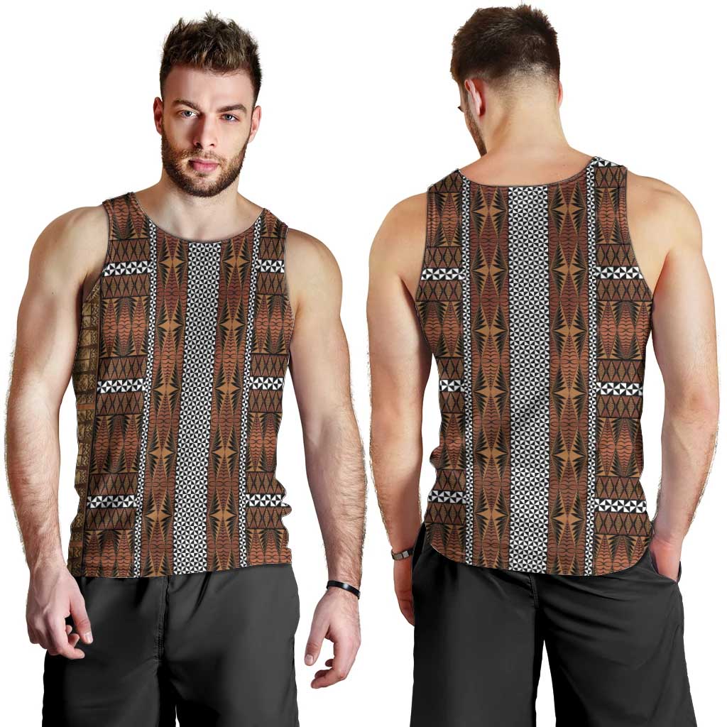 Malo e Lelei Tonga Men Tank Top Tongan Ngatu Tapa Cloth LT14 - Polynesian Pride