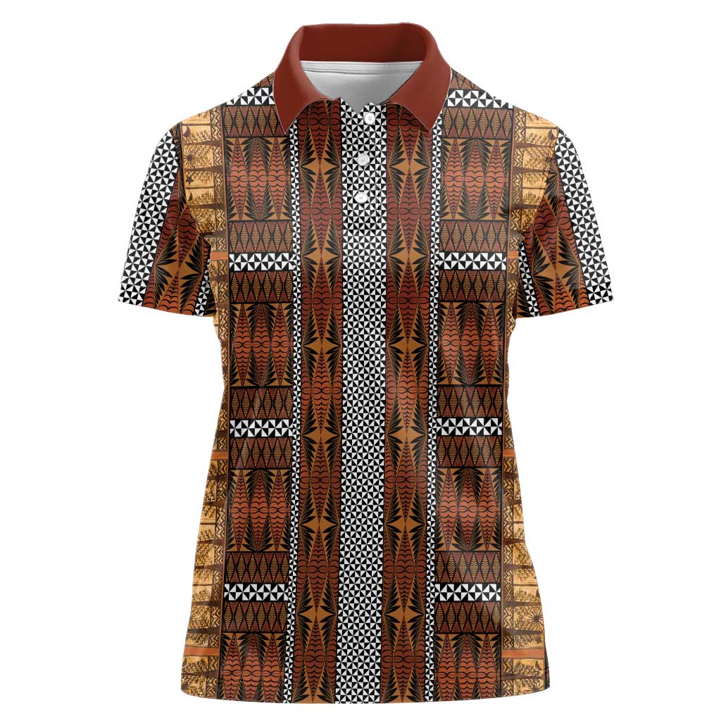 Malo e Lelei Tonga Women Polo Shirt Tongan Ngatu Tapa Cloth - Polynesian Pride
