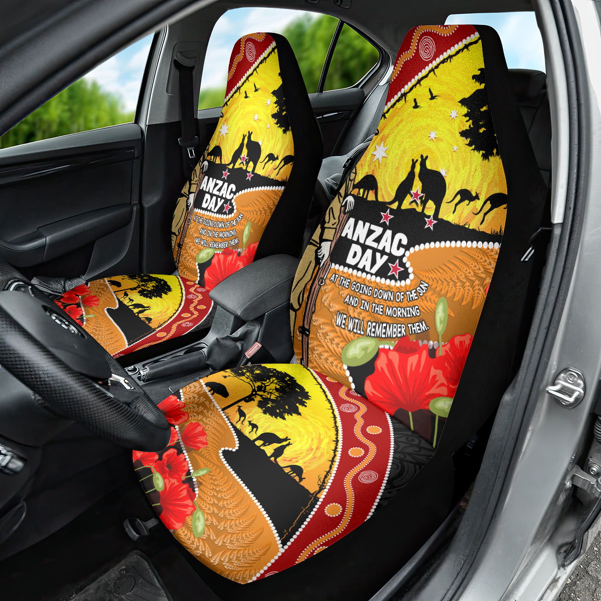 New Zealand And Australia ANZAC Day Car Seat Cover Aboriginal Maori Starring Night Style LT14 - Polynesian Pride
