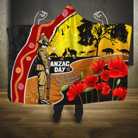 New Zealand And Australia ANZAC Day Hooded Blanket Aboriginal Maori Starring Night Style LT14 One Size Gold - Polynesian Pride