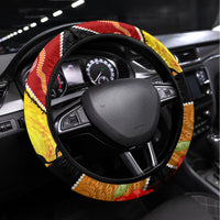 New Zealand And Australia ANZAC Day Steering Wheel Cover Aboriginal Maori Starring Night Style LT14 Universal Fit Gold - Polynesian Pride