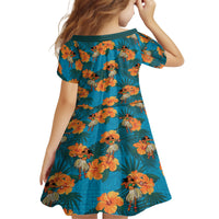 Hawaii Luau Party Family Matching Long Sleeve Bodycon Dress and Hawaiian Shirt Dancing Girl Tropical Flowers LT14 - Polynesian Pride
