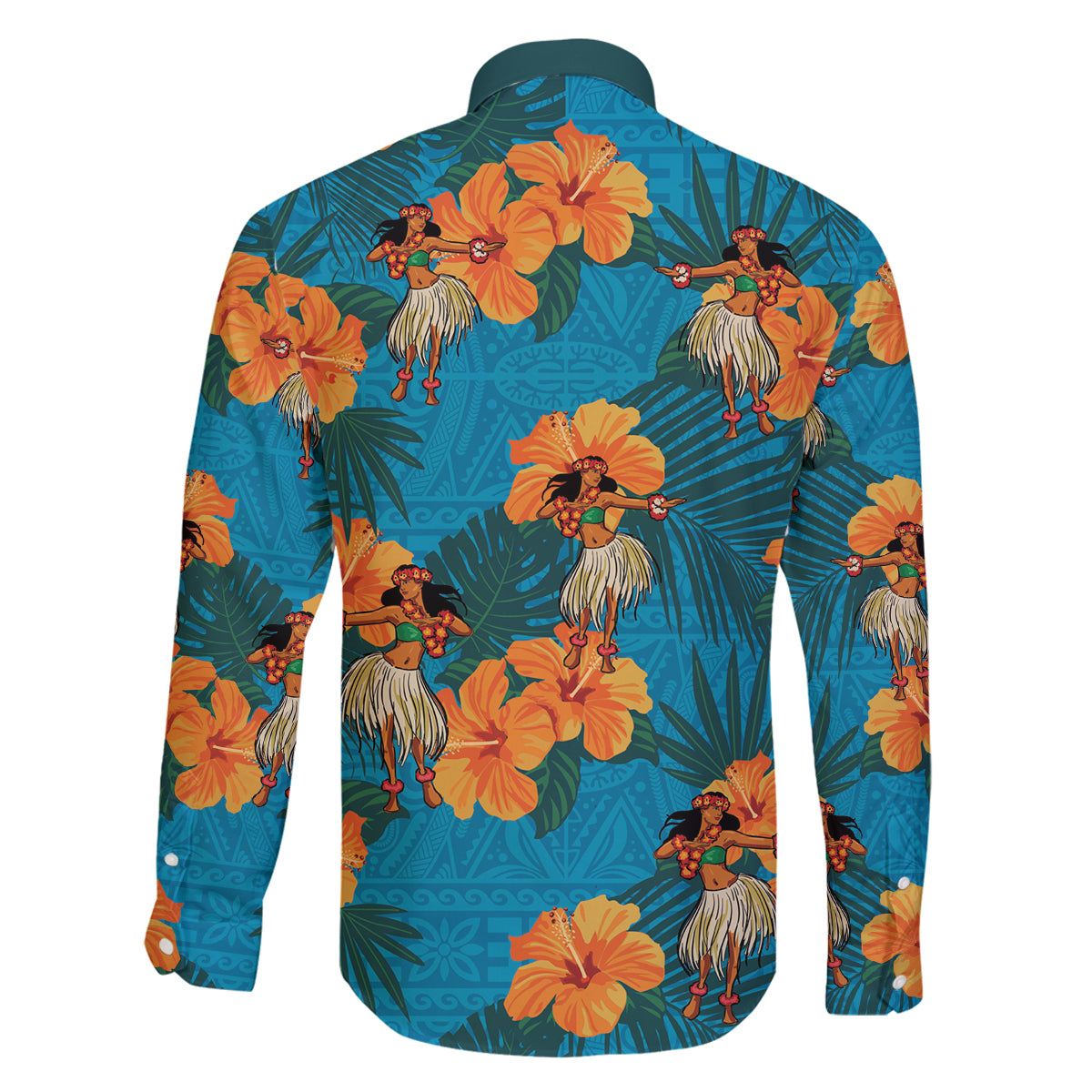 Hawaii Luau Party Family Matching Mermaid Dress and Hawaiian Shirt Dancing Girl Tropical Flowers LT14 - Polynesian Pride
