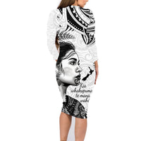 New Zealand Women's Day Family Matching Long Sleeve Bodycon Dress and Hawaiian Shirt Aotearoa Kia Whakapumau Te Mana Wahine LT14 - Polynesian Pride