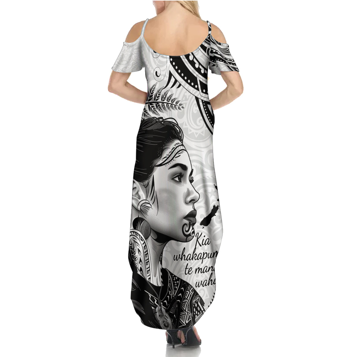 New Zealand Women's Day Family Matching Summer Maxi Dress and Hawaiian Shirt Aotearoa Kia Whakapumau Te Mana Wahine LT14 - Polynesian Pride