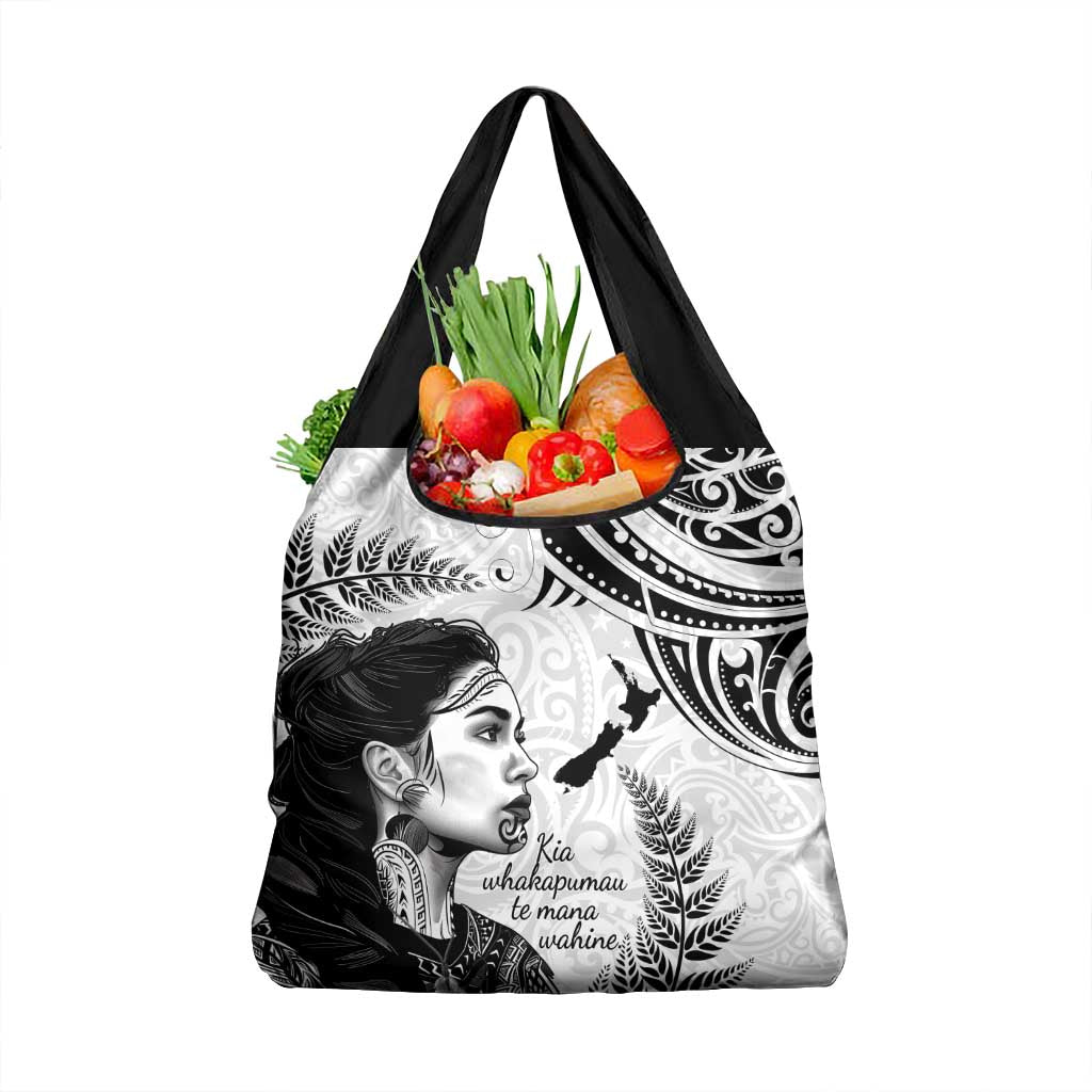 New Zealand Women's Day Grocery Bag Aotearoa Kia Whakapumau Te Mana Wahine LT14 1-pack One Size White - Polynesian Pride