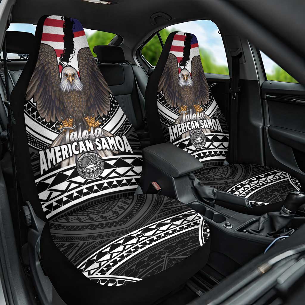 Talofa American Samoa Flag Day Car Seat Cover Bald Eagle Polynesian Tattoo LT14 One Size Black - Polynesian Pride