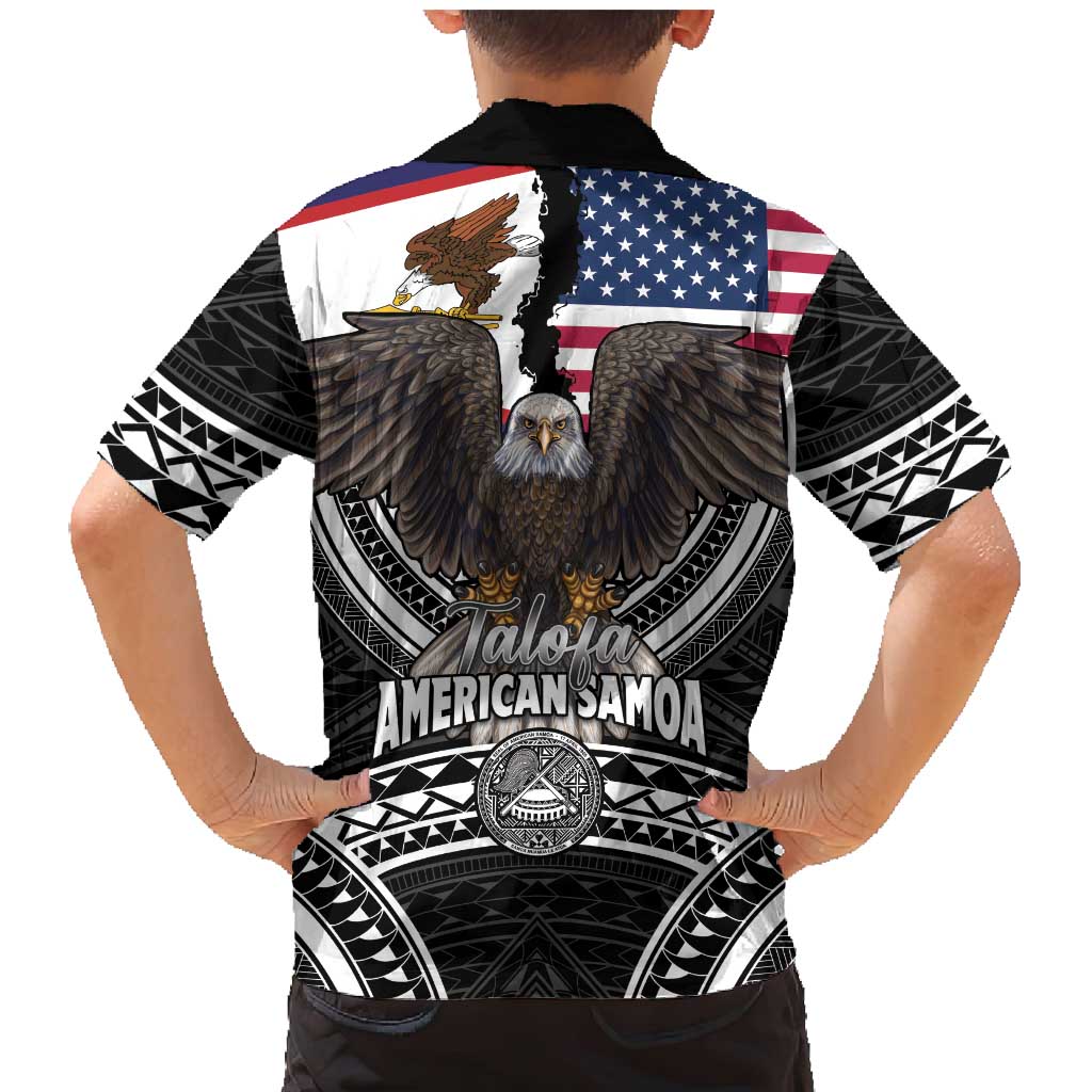 Talofa American Samoa Flag Day Family Matching Mermaid Dress and Hawaiian Shirt Bald Eagle Polynesian Tattoo LT14 - Polynesian Pride