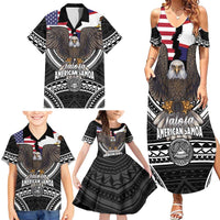 Talofa American Samoa Flag Day Family Matching Summer Maxi Dress and Hawaiian Shirt Bald Eagle Polynesian Tattoo LT14 - Polynesian Pride