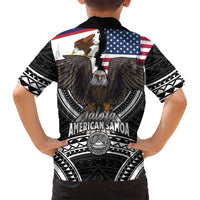 Talofa American Samoa Flag Day Family Matching Tank Maxi Dress and Hawaiian Shirt Bald Eagle Polynesian Tattoo LT14 - Polynesian Pride