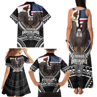 Talofa American Samoa Flag Day Family Matching Tank Maxi Dress and Hawaiian Shirt Bald Eagle Polynesian Tattoo LT14 - Polynesian Pride