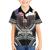 Talofa American Samoa Flag Day Kid Hawaiian Shirt Bald Eagle Polynesian Tattoo