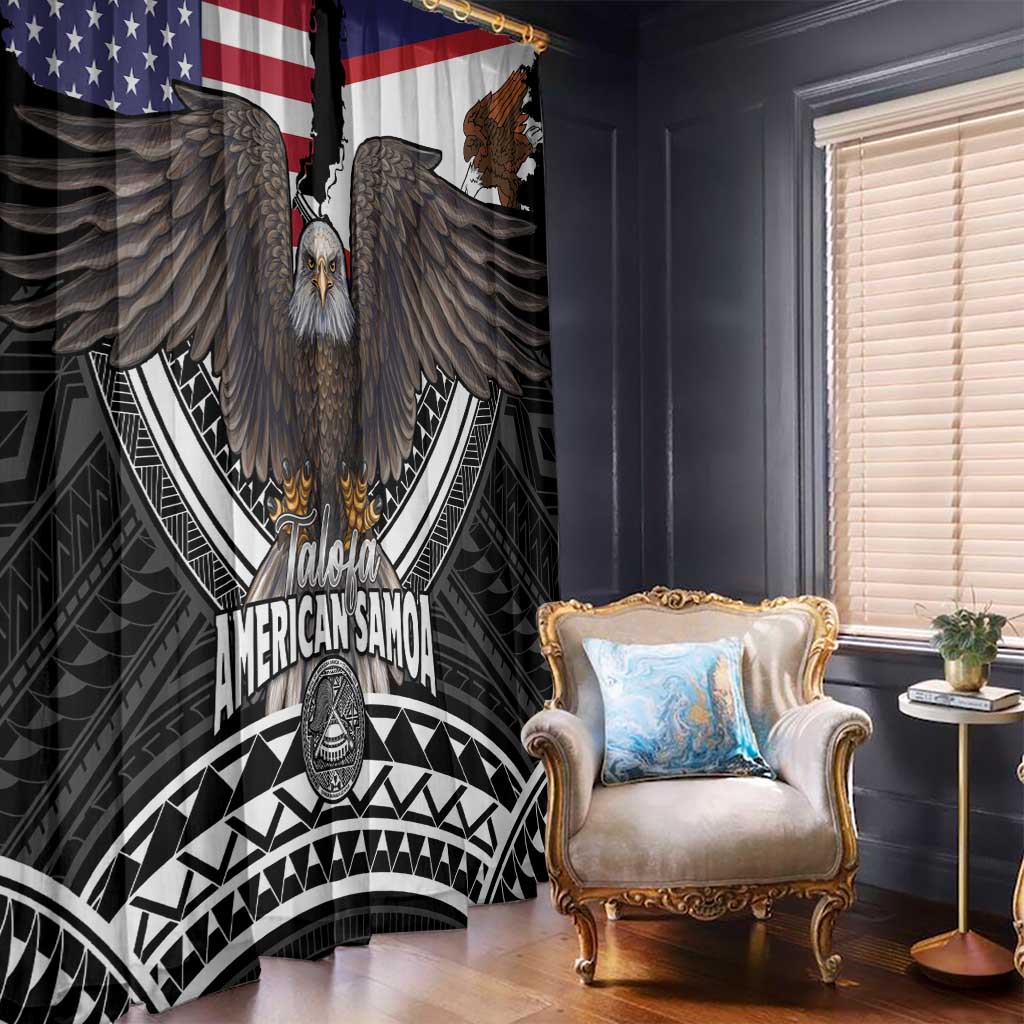 Talofa American Samoa Flag Day Window Curtain Bald Eagle Polynesian Tattoo
