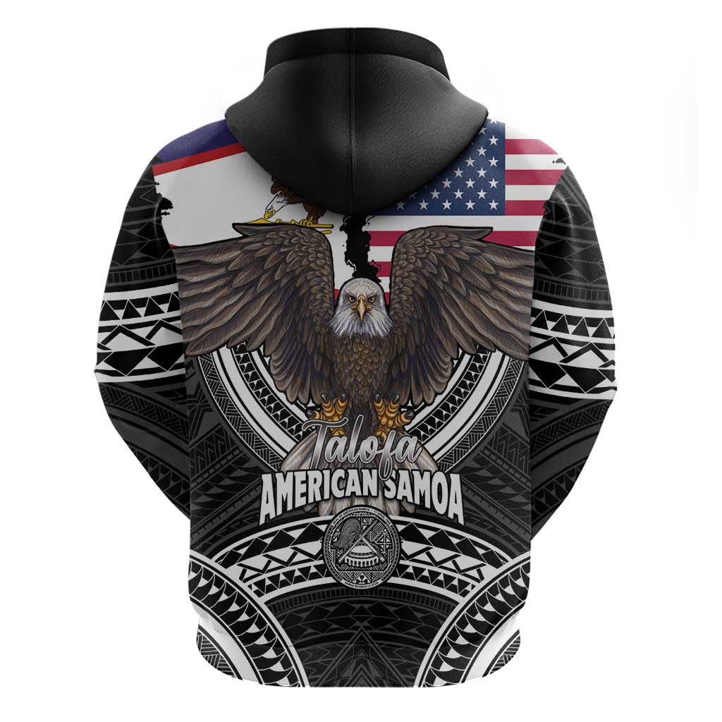 Talofa American Samoa Flag Day Zip Hoodie Bald Eagle Polynesian Tattoo