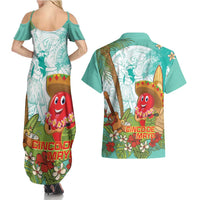 Hawaii Cinco de Mayo Couples Matching Summer Maxi Dress and Hawaiian Shirt Chili Pepper Hula Girl Tropical Vibes LT14 - Polynesian Pride