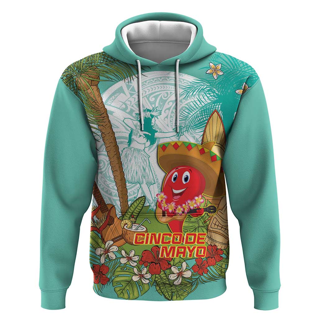 Hawaii Cinco de Mayo Hoodie Chili Pepper Hula Girl Tropical Vibes